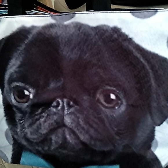 NEW- Tote bag  - Shoulder bag  - Black Pug - Picture 13 of 14